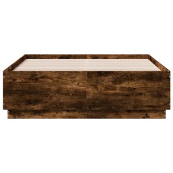 Cadre de lit sans matelas chêne fumé 135x190 cm 