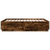 Cadre de lit sans matelas chêne fumé 135x190 cm 