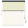 Store roulant d'extérieur 140 x 250 cm Crème 