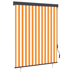 Store roulant d'extérieur 140x250 cm Blanc et orange 