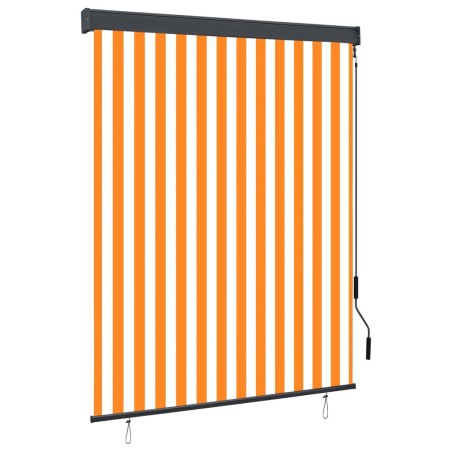 Store roulant d'extérieur 140x250 cm Blanc et orange 