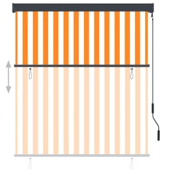 Store roulant d'extérieur 140x250 cm Blanc et orange 