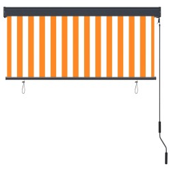 Store roulant d'extérieur 140x250 cm Blanc et orange 