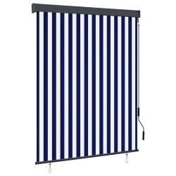 Store roulant d'extérieur 140x250 cm Bleu et blanc 