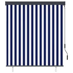 Store roulant d'extérieur 140x250 cm Bleu et blanc 