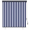 Store roulant d'extérieur 140x250 cm Bleu et blanc 