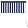Store roulant d'extérieur 140x250 cm Bleu et blanc 