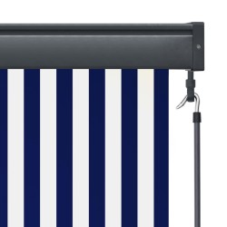 Store roulant d'extérieur 140x250 cm Bleu et blanc 