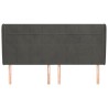 Tête de lit avec oreilles Gris foncé 163x23x118/128 cm Velours 