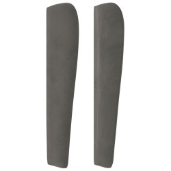 Tête de lit avec oreilles Gris foncé 163x23x118/128 cm Velours 