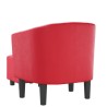 Fauteuil avec repose-pied rouge similicuir 