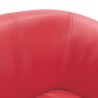 Fauteuil avec repose-pied rouge similicuir 