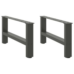 Pieds de table basse Anthracite 2 pièces 60 x (30-31) cm Acier 