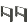 Pieds de table basse Anthracite 2 pièces 60 x (30-31) cm Acier 