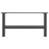 Pieds de table basse Anthracite 2 pièces 60 x (30-31) cm Acier 