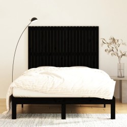 Tête de lit murale Noir 140x3x110 cm Bois massif de pin 