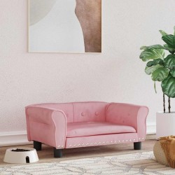 Lit pour chien rose 70x45x30 cm velours 