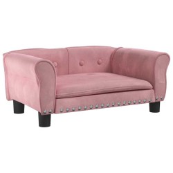 Lit pour chien rose 70x45x30 cm velours 