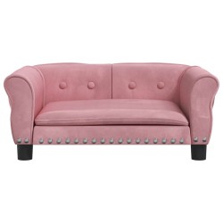 Lit pour chien rose 70x45x30 cm velours 