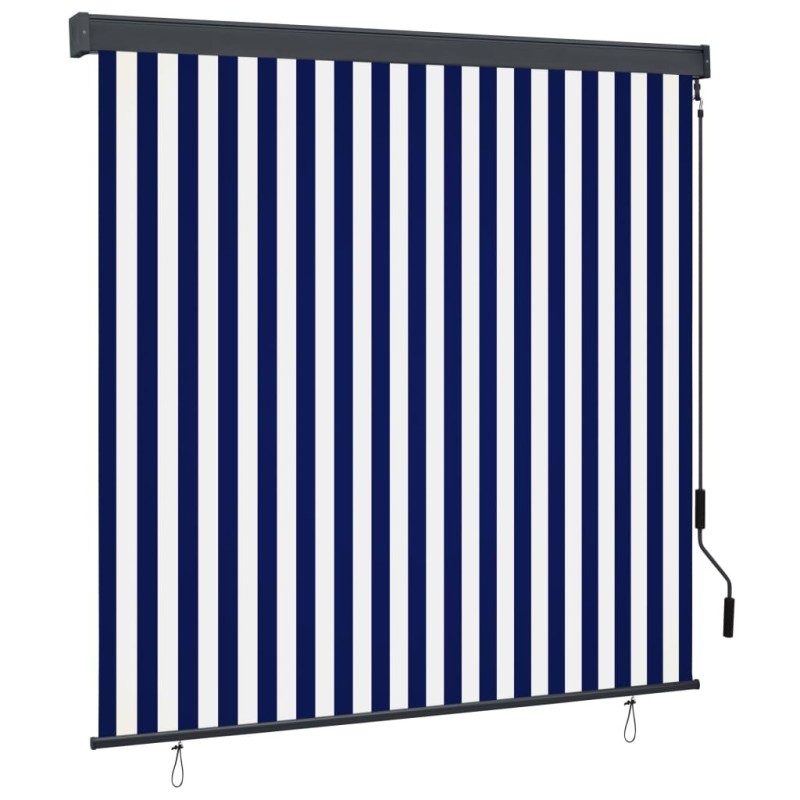 Store roulant d'extérieur 160x250 cm Bleu et blanc Store roulant d'extérieur 160x250 cm Bleu et blanc