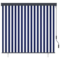 Store roulant d'extérieur 160x250 cm Bleu et blanc 