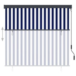 Store roulant d'extérieur 160x250 cm Bleu et blanc 