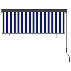 Store roulant d'extérieur 160x250 cm Bleu et blanc 