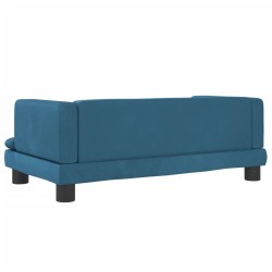 Canapé pour enfants bleu 80x45x30 cm velours 