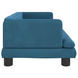 Lit pour chien bleu 80x45x30 cm velours 
