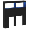 Armoire tête de lit avec LED chêne noir 100x17x102 cm 