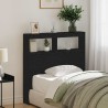Armoire tête de lit avec LED chêne noir 100x17x102 cm 