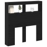 Armoire tête de lit avec LED chêne noir 100x17x102 cm 