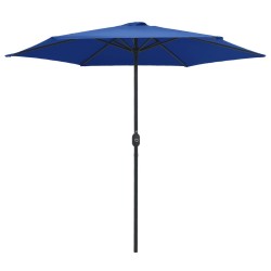 Parasol de jardin et mât en aluminium 270x246 cm Bleu azuré 