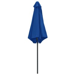 Parasol de jardin et mât en aluminium 270x246 cm Bleu azuré 