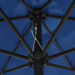 Parasol de jardin et mât en aluminium 270x246 cm Bleu azuré 