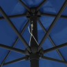 Parasol de jardin et mât en aluminium 270x246 cm Bleu azuré 