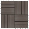 Carreau de terrasse 11 pcs WPC 30 x 30 cm 1 m² Marron foncé 