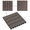 Carreau de terrasse 11 pcs WPC 30 x 30 cm 1 m² Marron foncé 