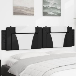 Coussin de tête de lit noir et blanc 200 cm similicuir 