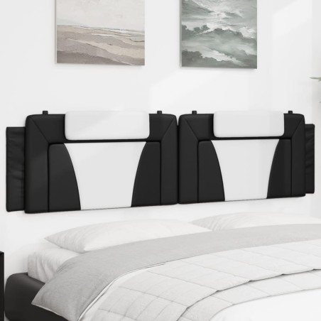 Coussin de tête de lit noir et blanc 200 cm similicuir 