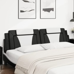 Coussin de tête de lit noir et blanc 200 cm similicuir 