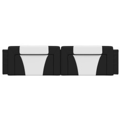 Coussin de tête de lit noir et blanc 200 cm similicuir 
