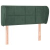 Tête de lit avec oreilles Vert foncé 93x23x78/88 cm Velours 