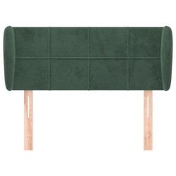 Tête de lit avec oreilles Vert foncé 93x23x78/88 cm Velours 