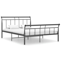 Cadre de lit sans matelas noir métal 140x200 cm 