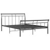 Cadre de lit sans matelas noir métal 140x200 cm 