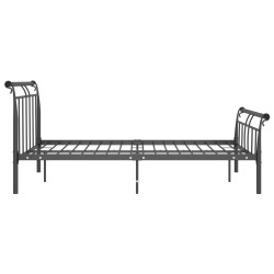 Cadre de lit sans matelas noir métal 140x200 cm 