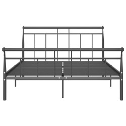 Cadre de lit sans matelas noir métal 140x200 cm 
