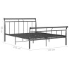 Cadre de lit sans matelas noir métal 140x200 cm 