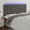 Tête de lit à LED Gris foncé 160x5x118/128 cm Velours 
